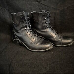 Ariat Boots Womens Size 7 B Black Leather Lace Up Paddock Riding Style 57301